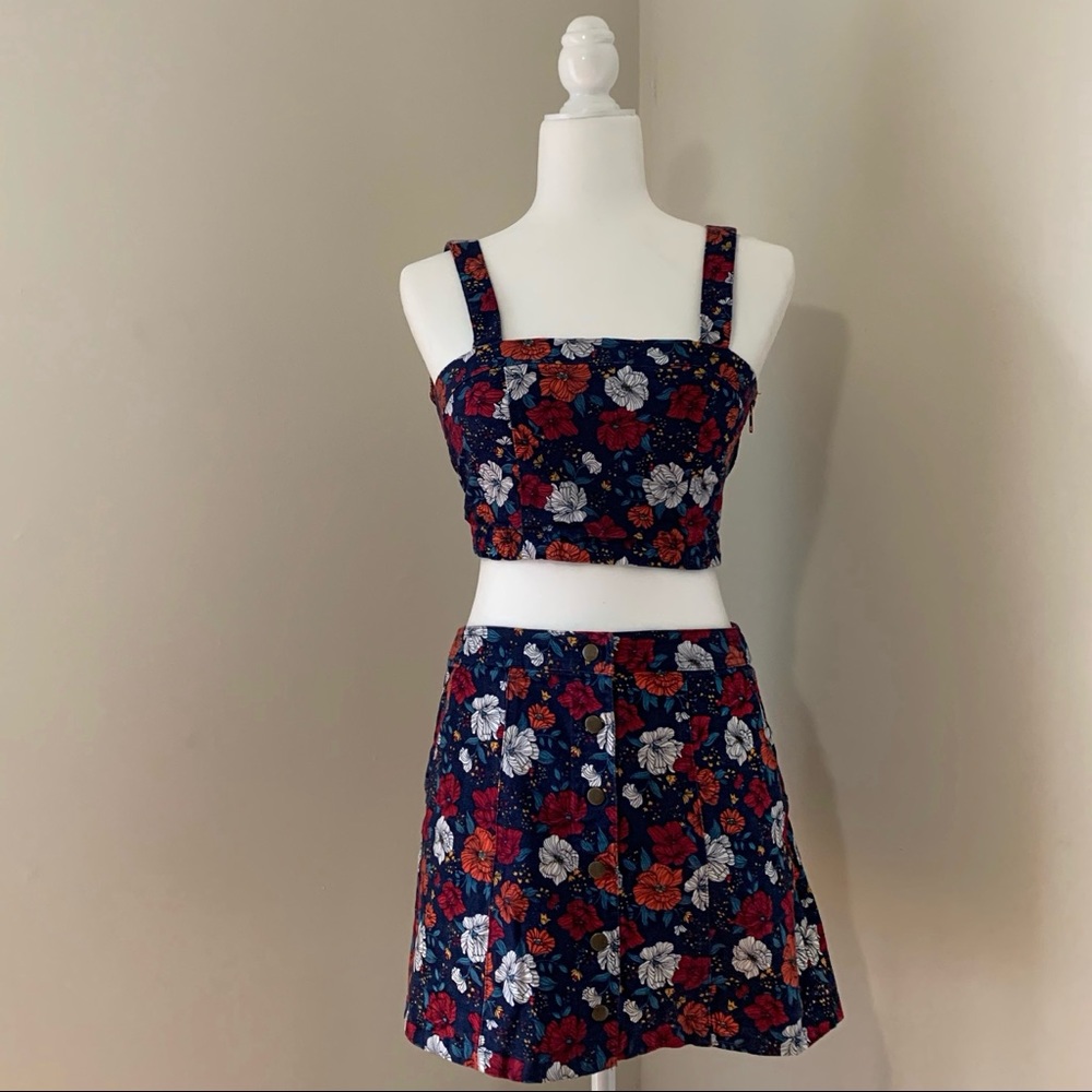 Floral Forever 21 top & skirt